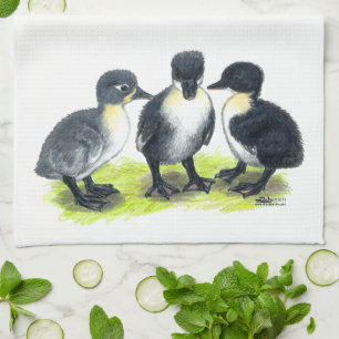 Blue Swedish Ducklings Tea Towel