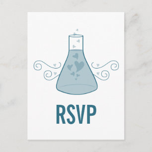 Blue Sweet Chemistry RSVP Postcard