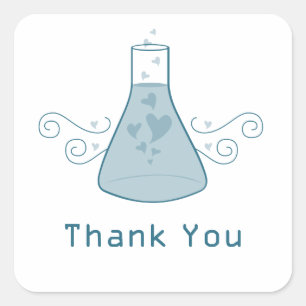 Blue Sweet Chemistry Thank You Stickers