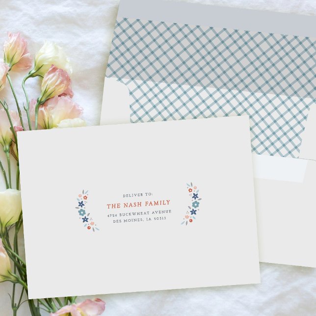 Blue Sweet Floral Birth Announcement Envelope (Creator Uploaded)