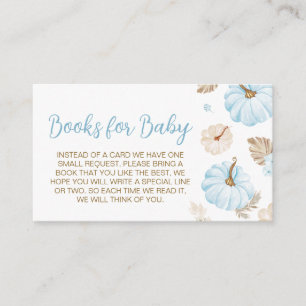 Blue Sweet Little Pumpkin Fall Baby Books for Baby Enclosure Card
