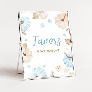 Blue Sweet Little Pumpkin Favours Sign