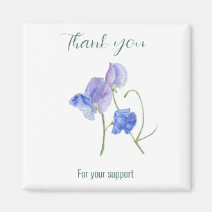 Blue sweet pea flowers Thank you for your support Magnet