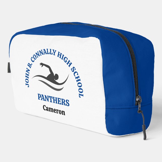 Blue Swim Team Personalised Swimmer Dopp Kit (Right Corner)