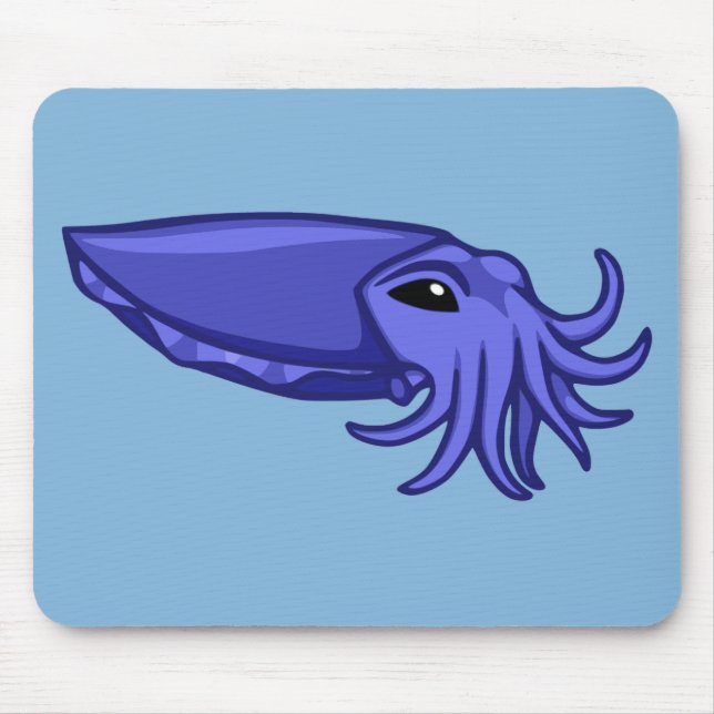 Blue Swimming Cuttlefish Mouse Mat (Front)