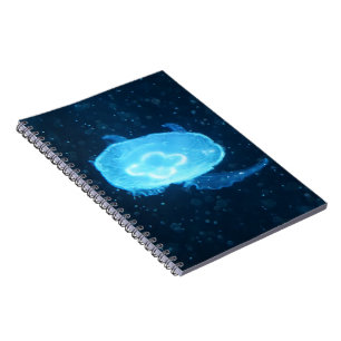 Blue Swimming Jellyfish Notebook