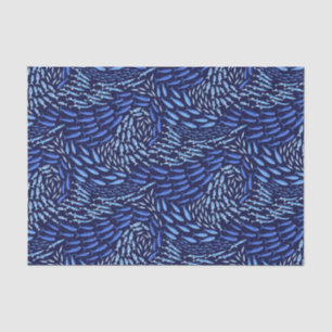 Blue Swimming Ocean Fish - Dark Tissue Paper