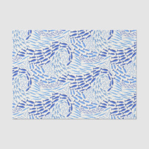 Blue Swimming Ocean Fish - Light Tissue Paper