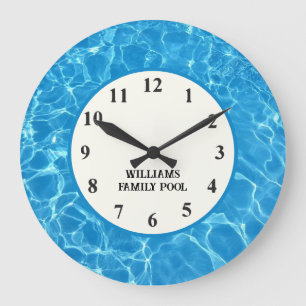 Blue Swimming Pool Clock - Water Wall Clock