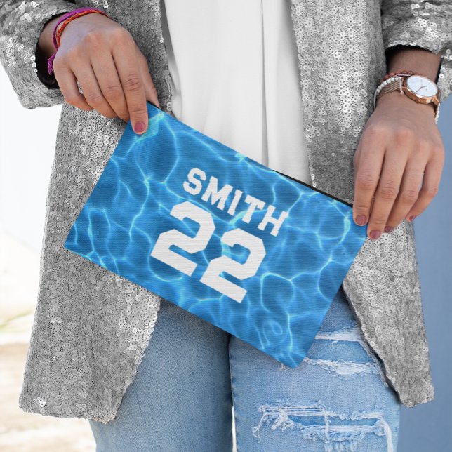 Blue Swimming Pool Sports Photo Accessory Pouch (Blue Swimming Pool Sports Photo Accessory Pouch)