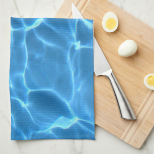 Blue Swimming Pool Water Pattern Tea Towel