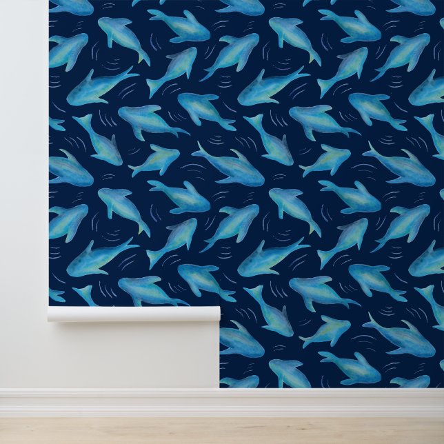 Blue swimming shark fish wallpaper (Application)