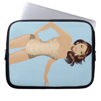 Blue Swimsuit Girl Laptop Case