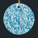 Blue Swirl Ceramic Tree Decoration<br><div class="desc">Blue swirl ornament.  Style can be customised.</div>
