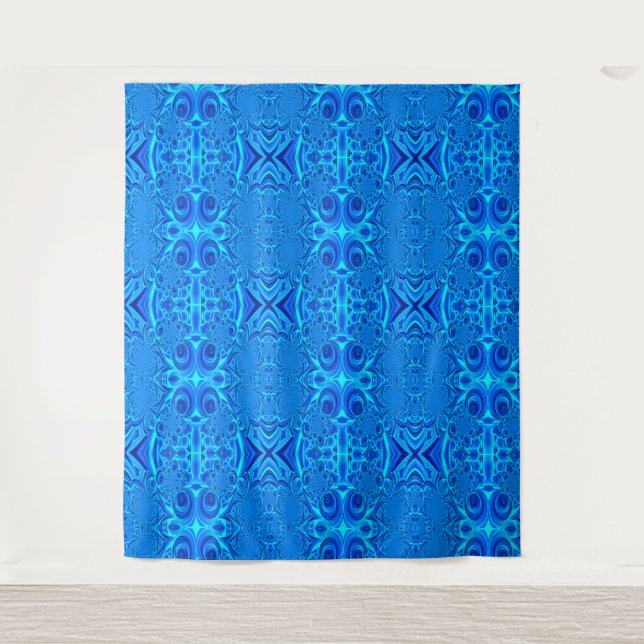 Blue Swirl Design Tapestry (Front)