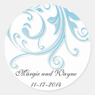 Blue Swirl Envelope Seal Sticker Template