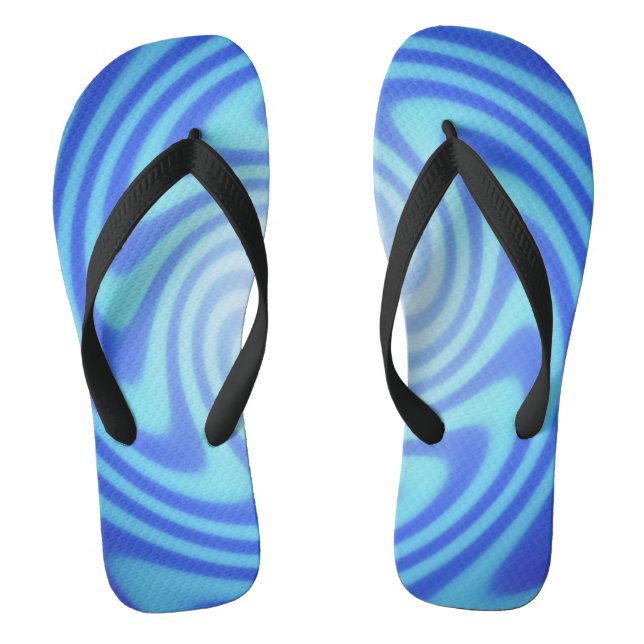 Blue Swirl Flip Flops (Footbed)