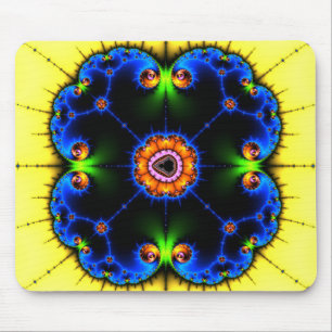 Blue Swirl Fractal Mousepad