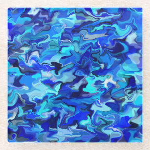 Blue Swirl Glass Coaster