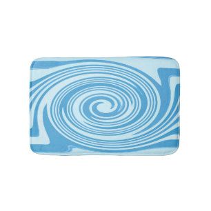 Blue swirl pattern bath mat
