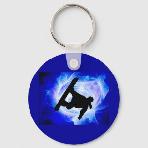 Blue Swirl Snowstorm Key Ring