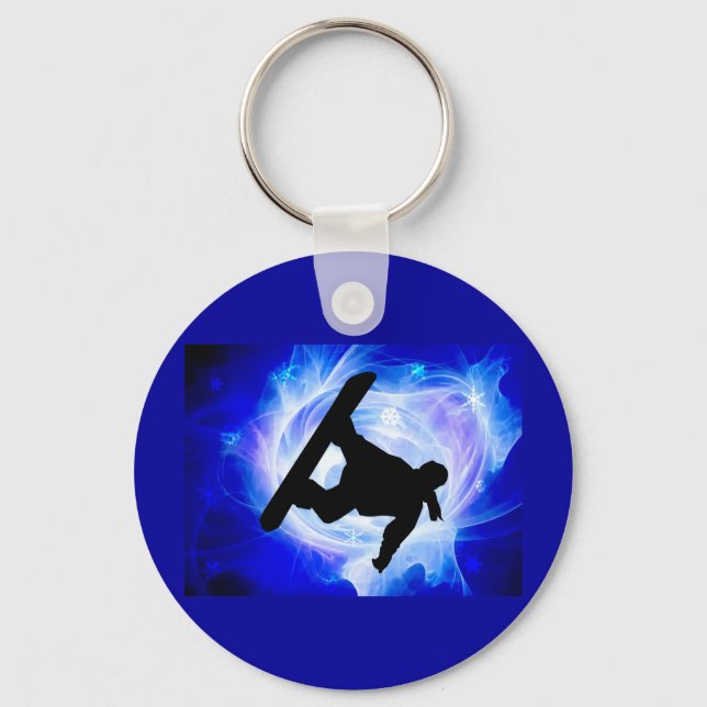Blue Swirl Snowstorm Key Ring (Front)