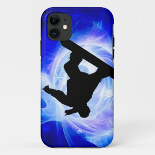 Blue Swirl Snowstorm Snowboard iPhone 11 Case