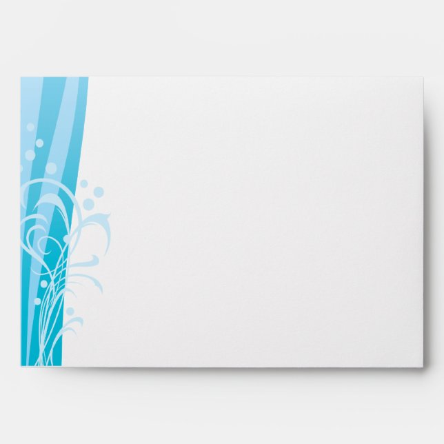 Blue Swirl Wedding Invitation Envelopes (Front)