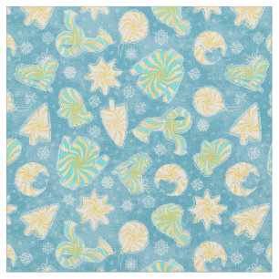 Blue Swirl Winter Fabric
