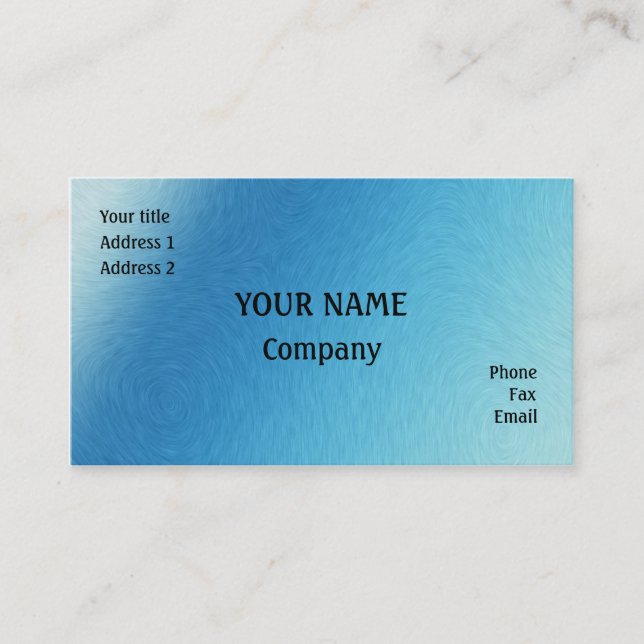 Blue swirled business card (Front)