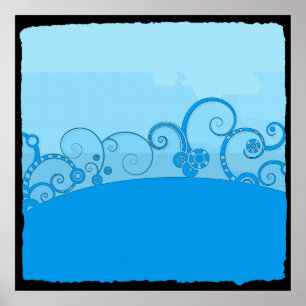 blue swirled fantasy Poster