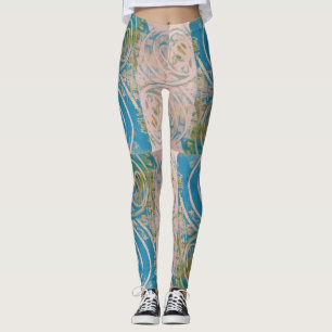 Blue Swirled Leggings