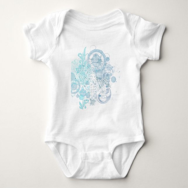 Blue Swirls Baby Bodysuit (Front)