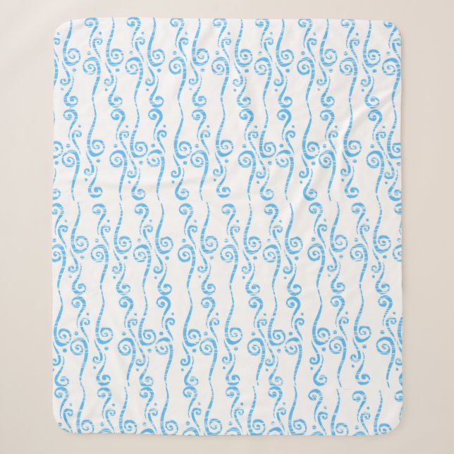 Blue Swirls Fleece Blanket  (Front)