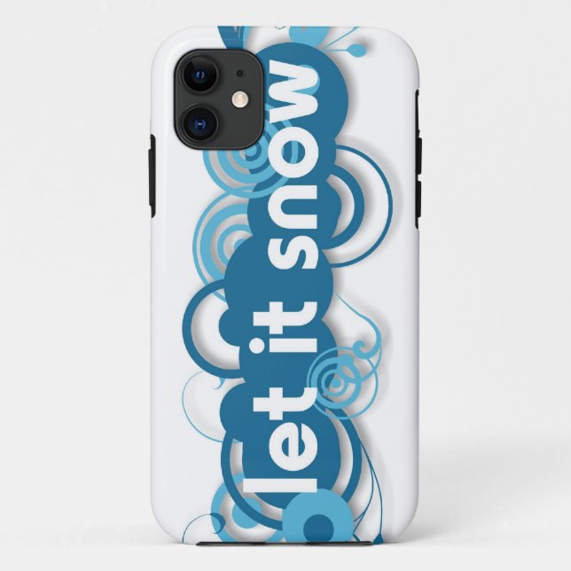 Blue swirls Let it Snow Case-Mate iPhone Case (Back)