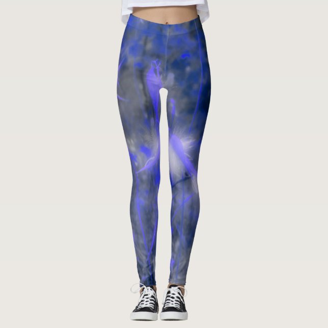 Blue Swirls Of Nature Leggings (Front)