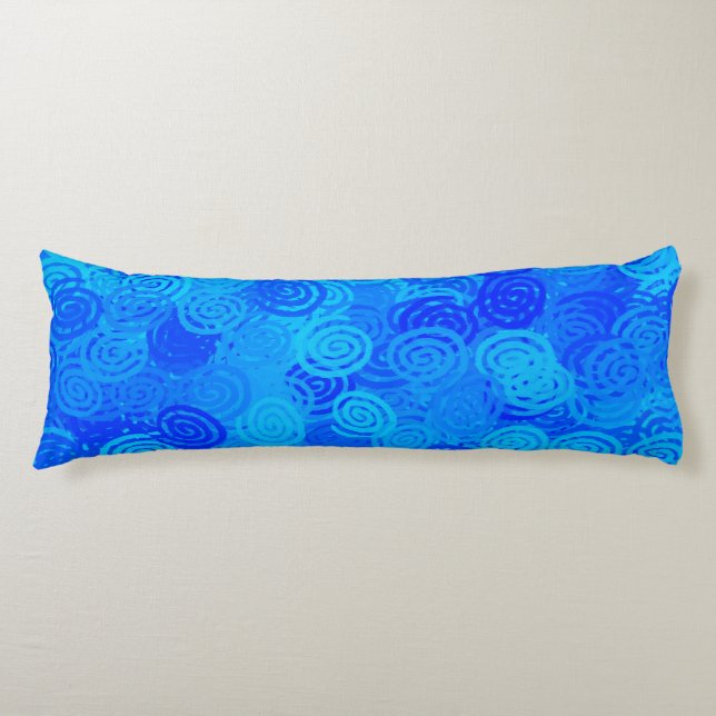 Blue Swirls Pattern Body Cushion (Front)
