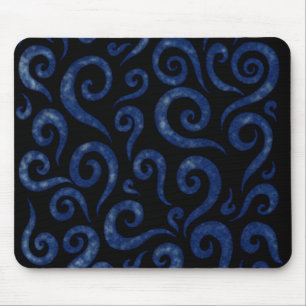 Blue Swirls Pattern Mouse Mat