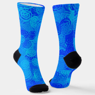 Blue Swirls Pattern Socks