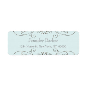 Blue Swirls Return Address Label
