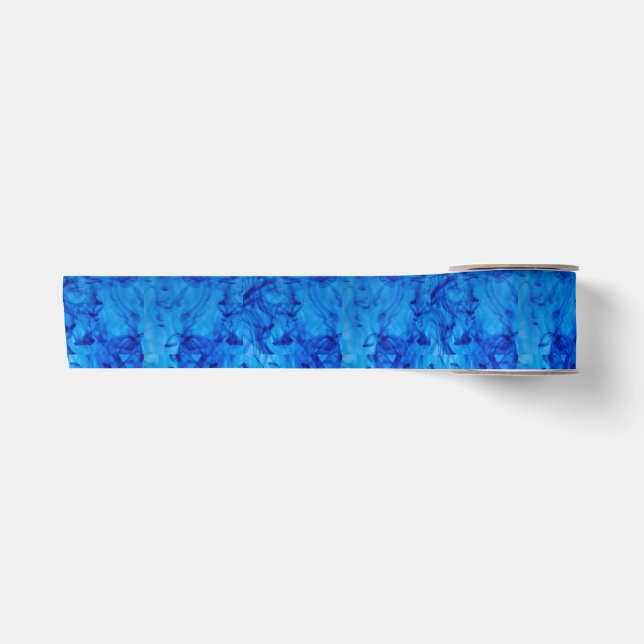 Blue Swirls Satin Ribbon (Front)