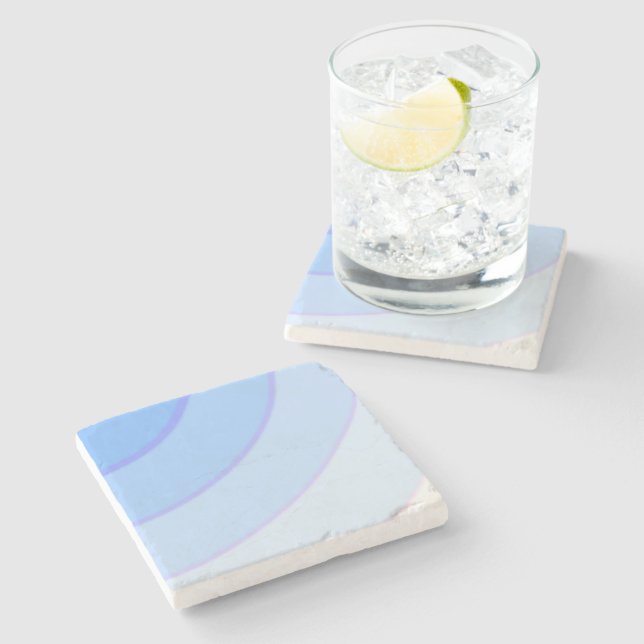 Blue Swirls Stone Coaster (Side)