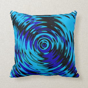 Blue Swirls Throw Pillow Couch Bed Decor