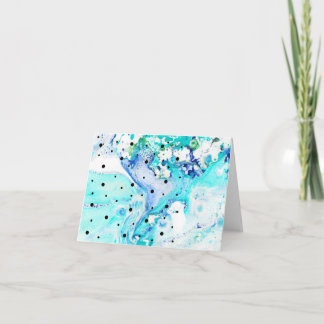Blue Swirls with polka dots notecard