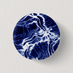 Blue swirly pattern 3 cm round badge