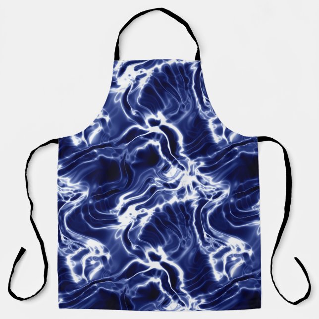 Blue swirly pattern  apron (Front)