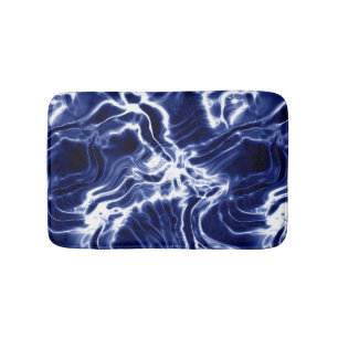 Blue swirly pattern bath mat
