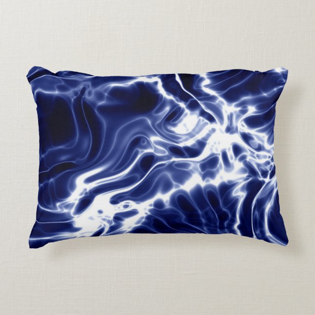 Blue swirly pattern  decorative cushion (Front)