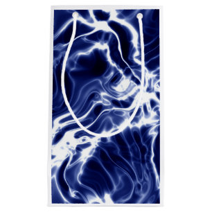 Blue swirly pattern small gift bag
