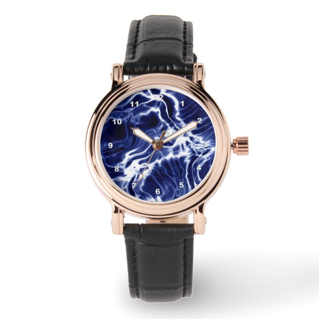 Blue swirly pattern  watch (Front)